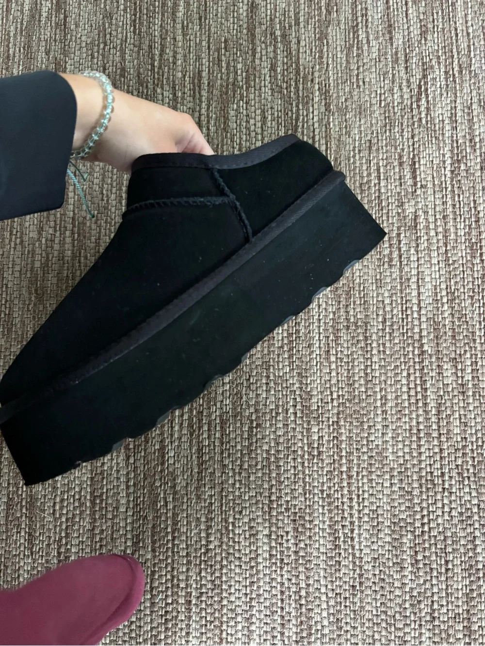 Cushionaire Black Platform Mule Slip-On Shoes